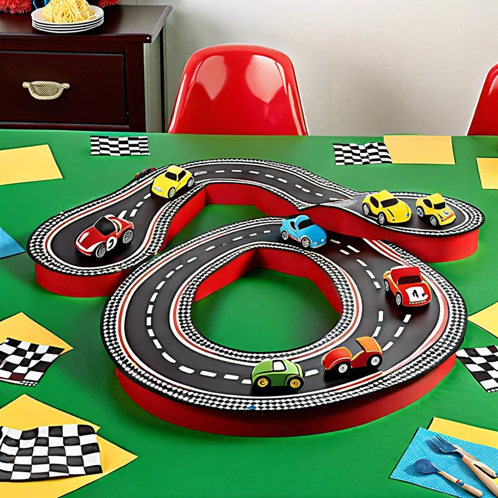 car race track centerpiece