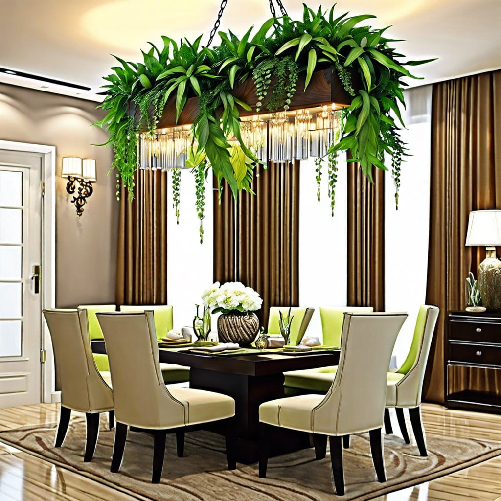 cascading plant chandeliers