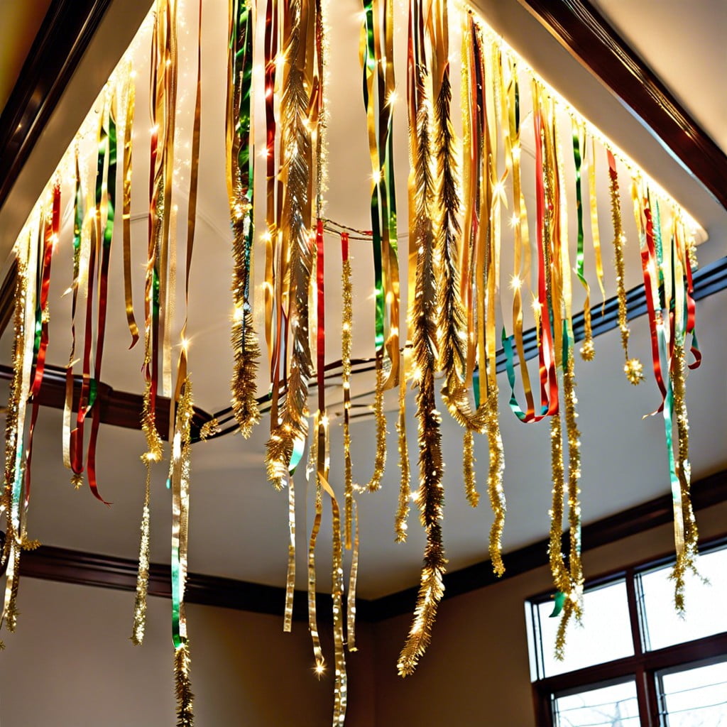 Vintage Crepe Paper Christmas Garland – 4 X 12 Foot Long Red & Green Streamers For Ceiling Decor
