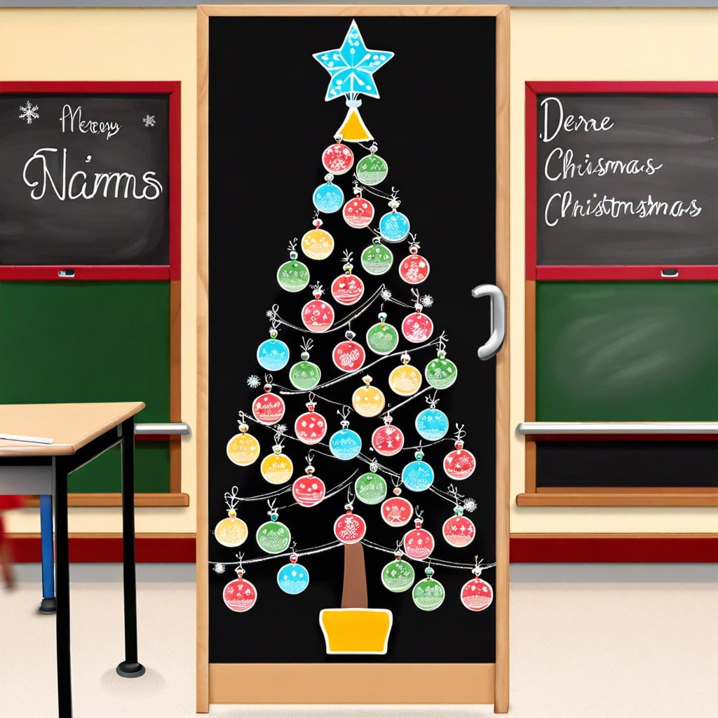 chalkboard tree with student names