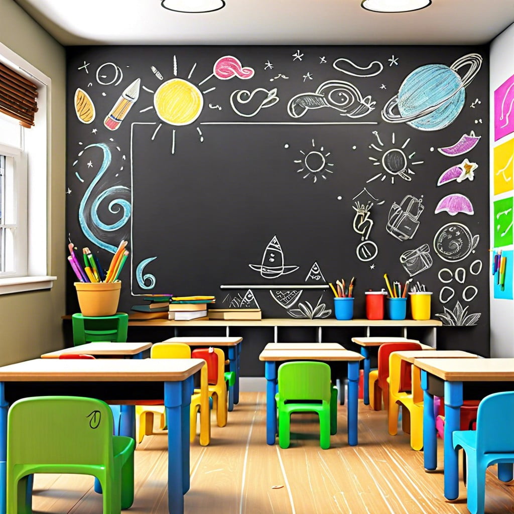 chalkboard wall for doodles and notes
