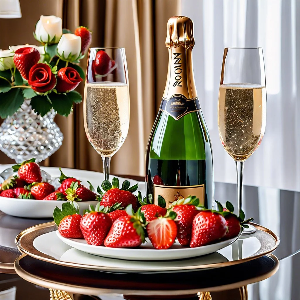 champagne and strawberries