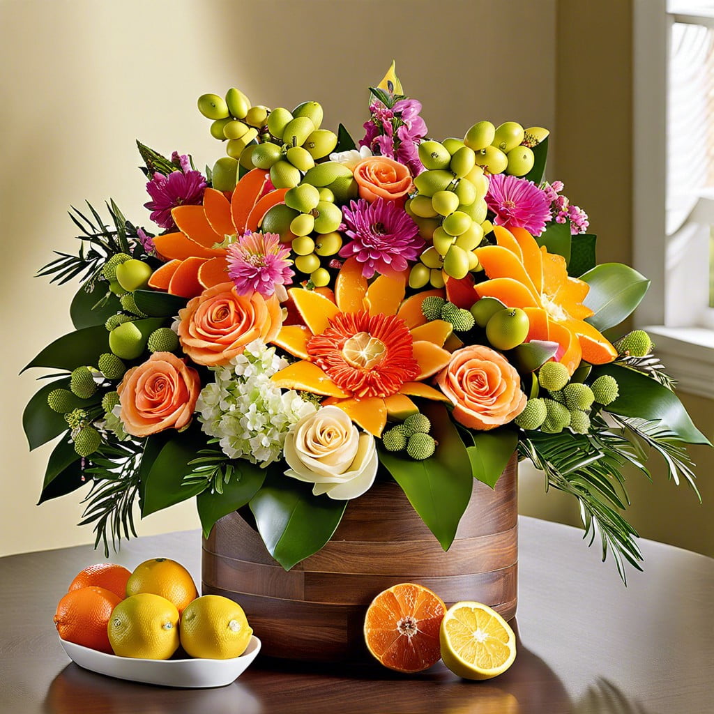 citrus and floral centerpiece