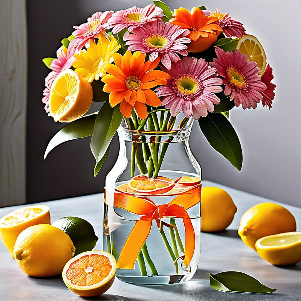 citrus slices and flowers