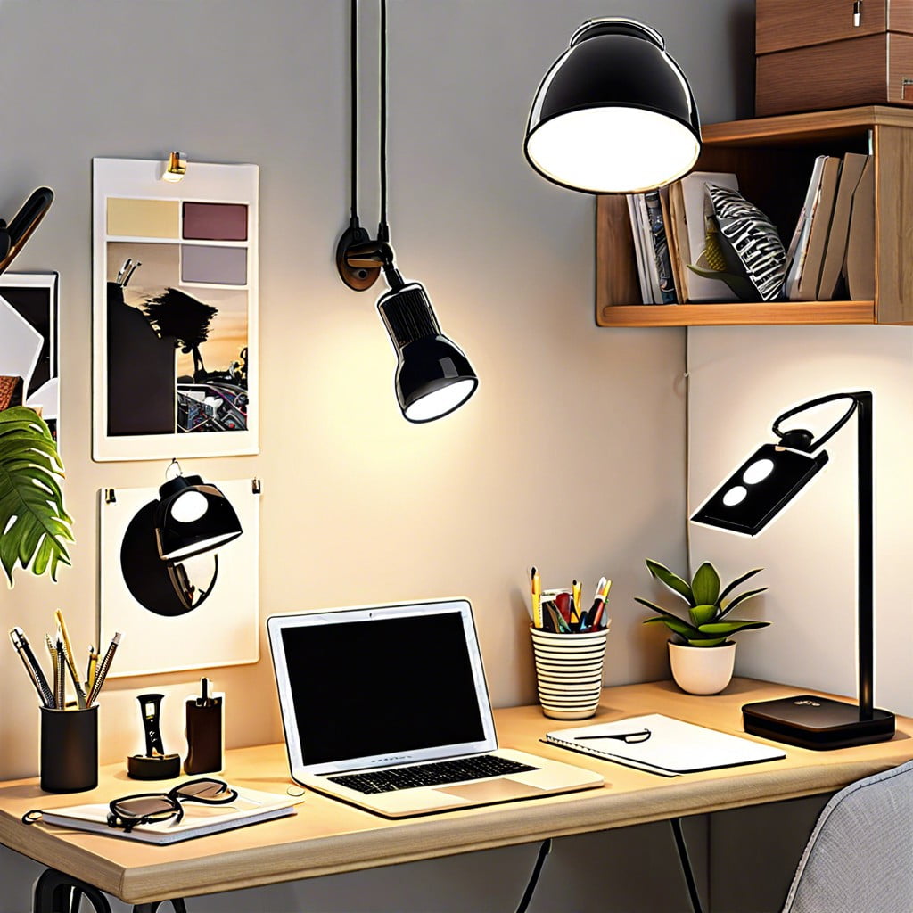clip on desk lamps to save desk space