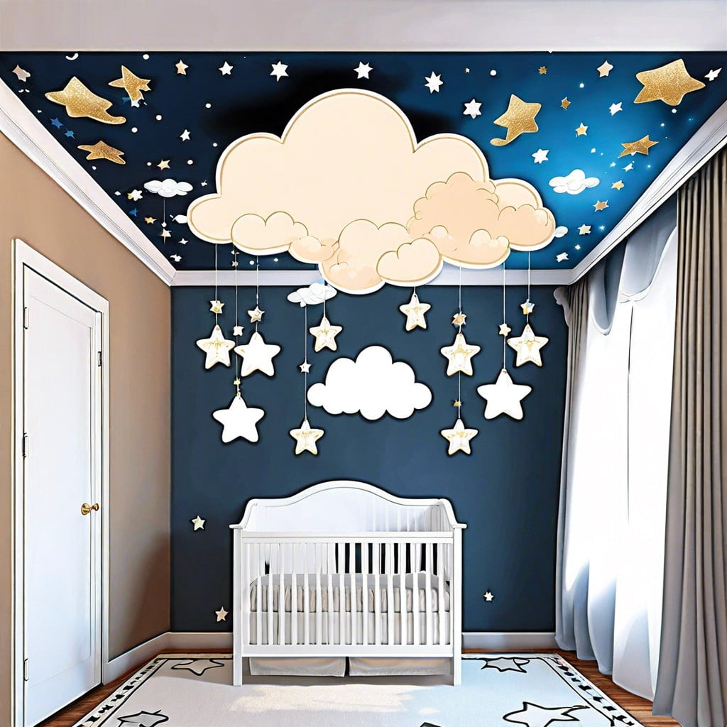 cloud and stars ceiling decor