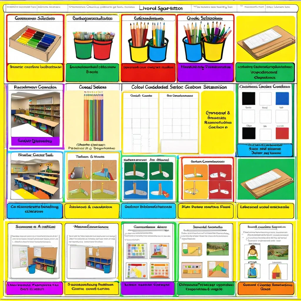 color coded subject stations