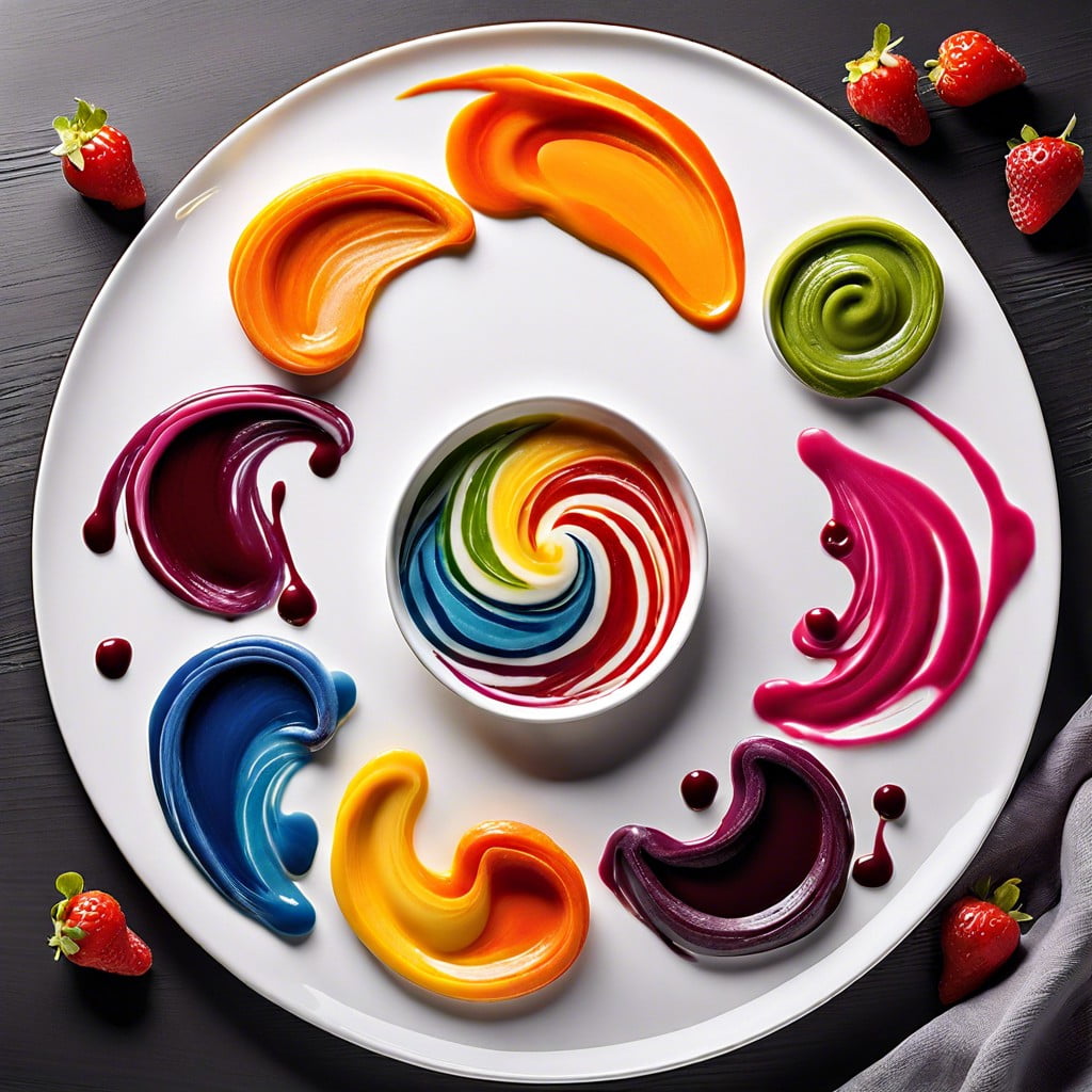 colored puree swooshes