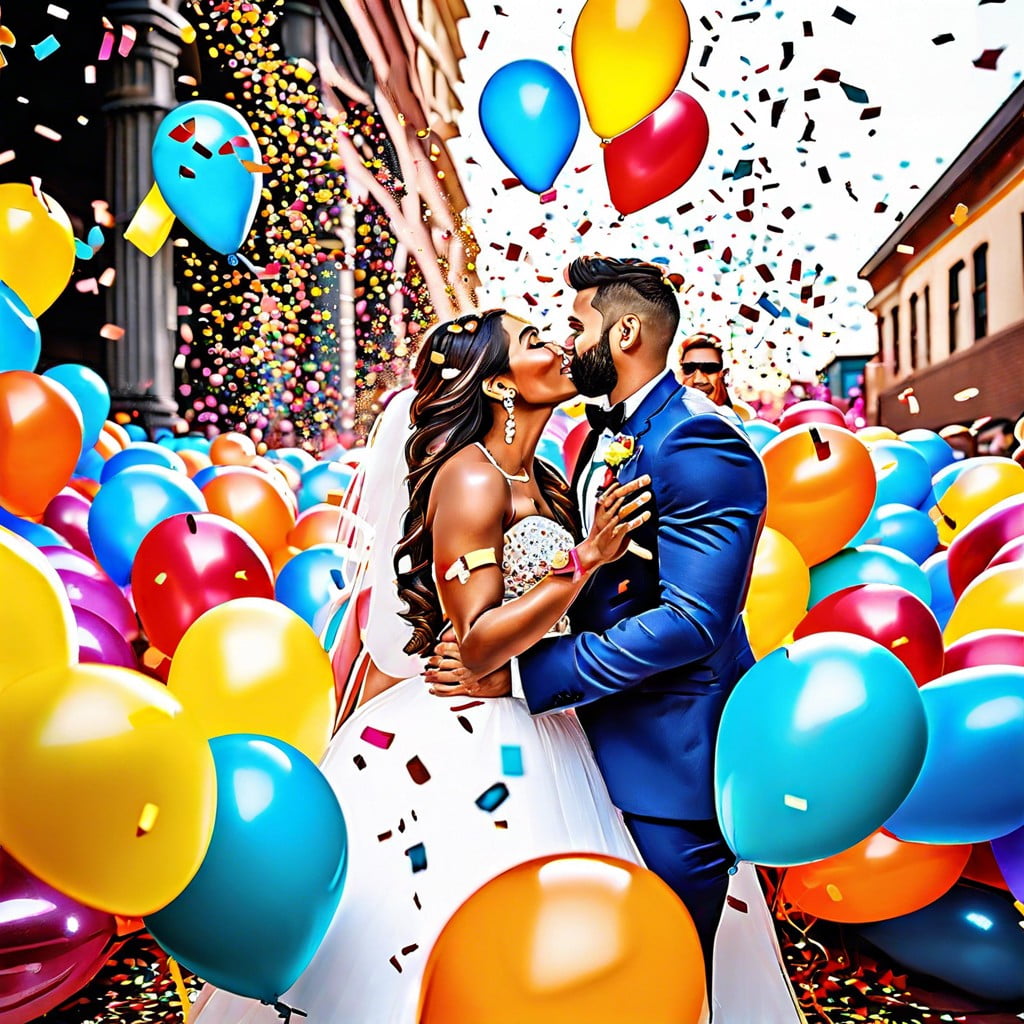 confetti filled balloons that pop for a grand finale