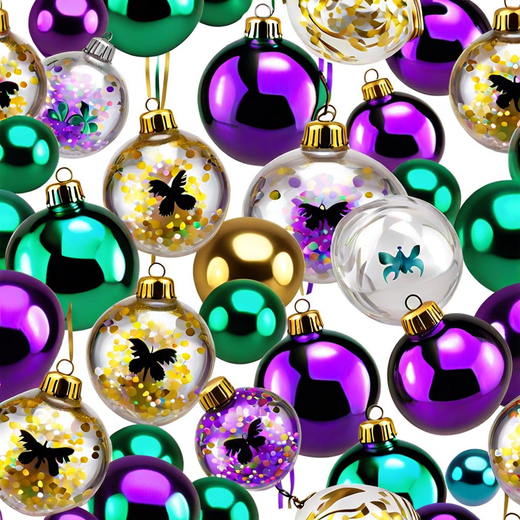 confetti filled clear ornaments