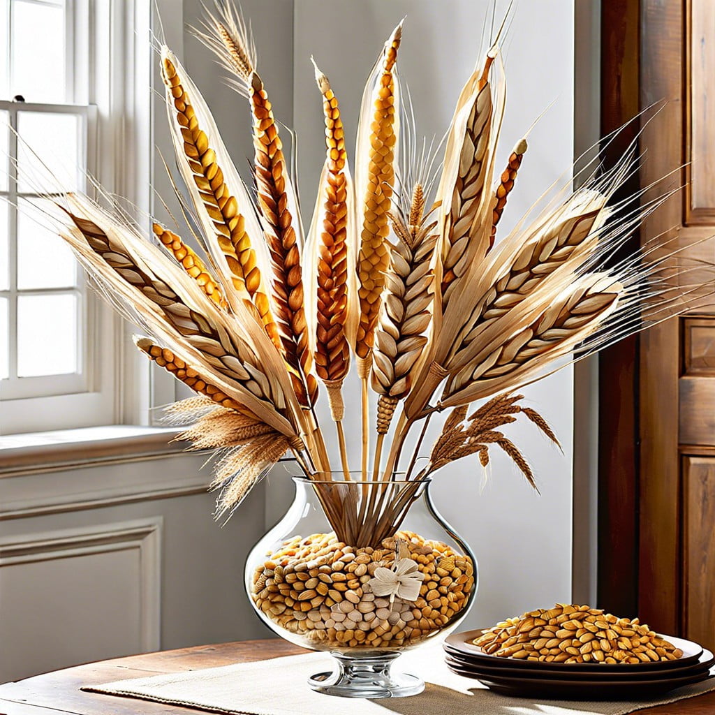 corn husk and dried wheat