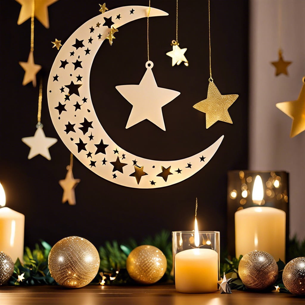crescent moon and star garlands