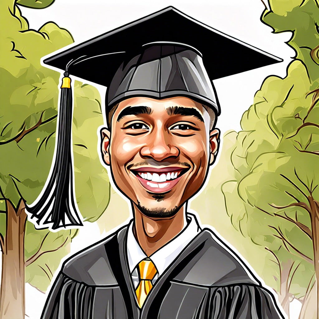 custom caricature of the graduate
