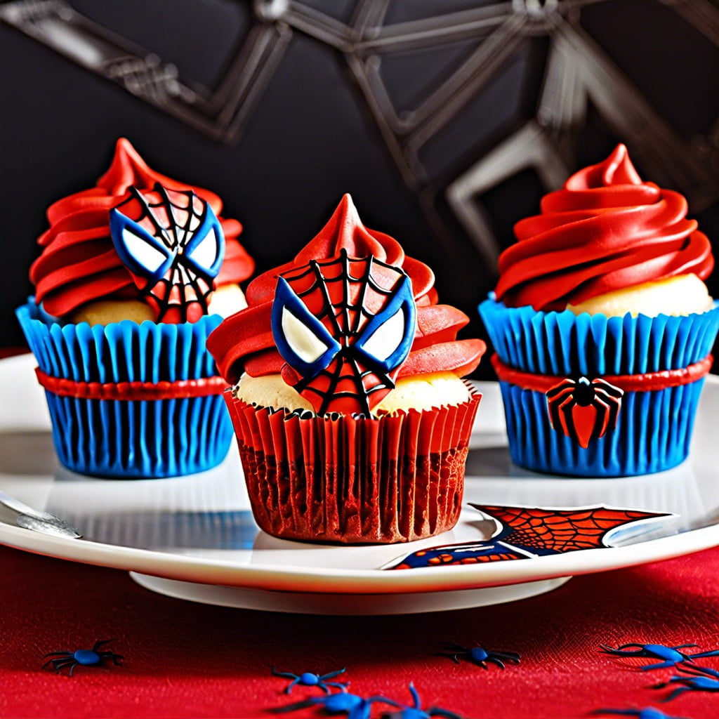 custom spiderman cupcakes