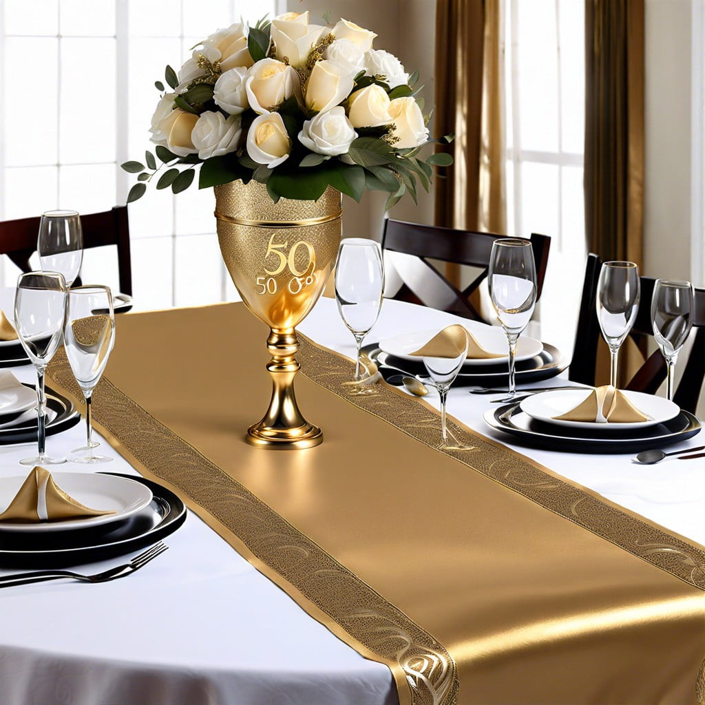 customized gold table runners