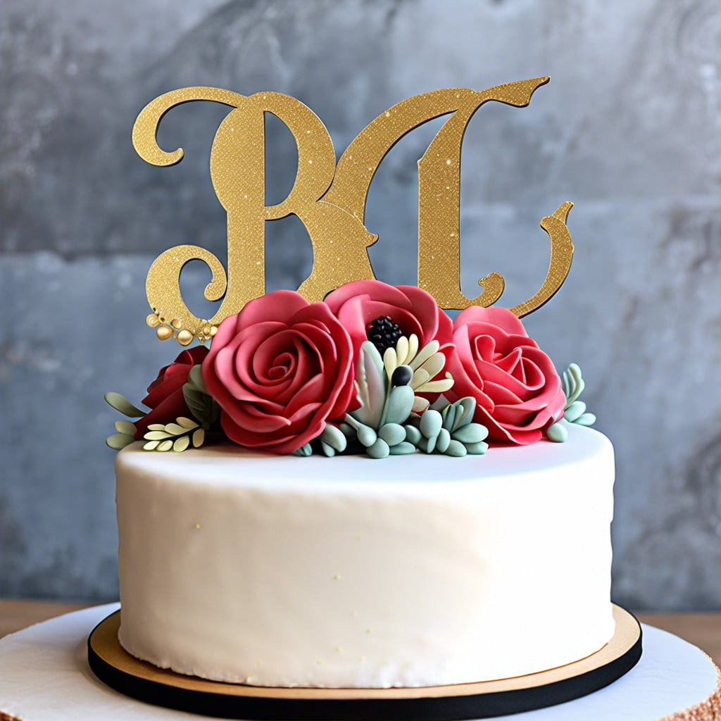 diy cake topper with initials