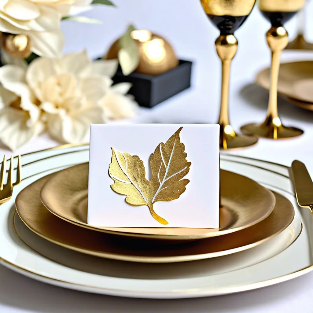 diy gold leaf place cards