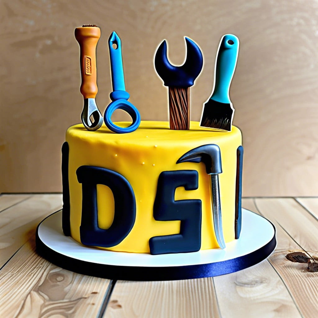 diy tool themed cake toppers