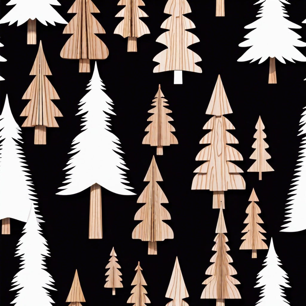diy wooden christmas tree forest
