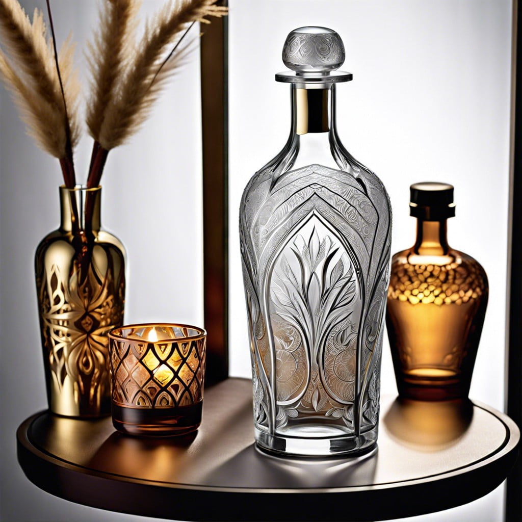 etched glass bottles