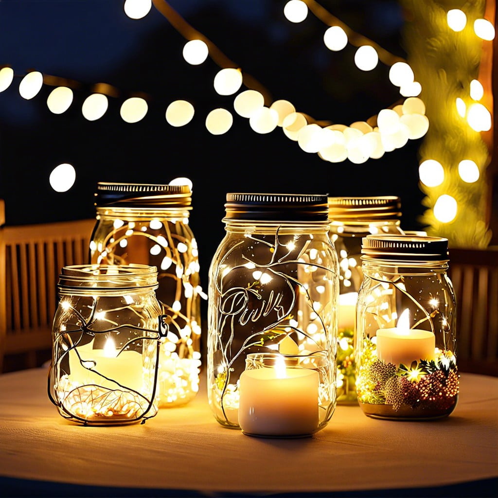 fairy light mason jars
