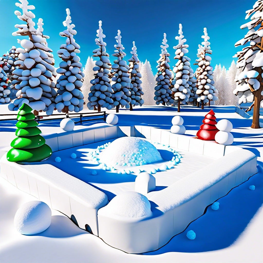 faux snowball fight arena