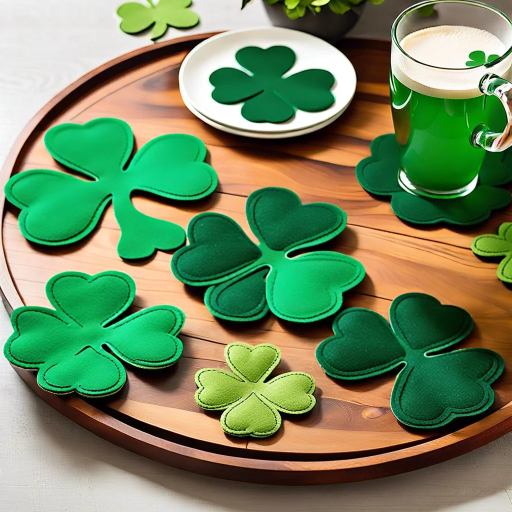 felt clover coasters