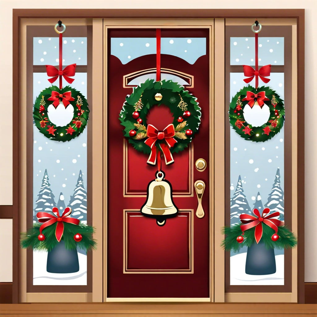 festive door hanger with bells