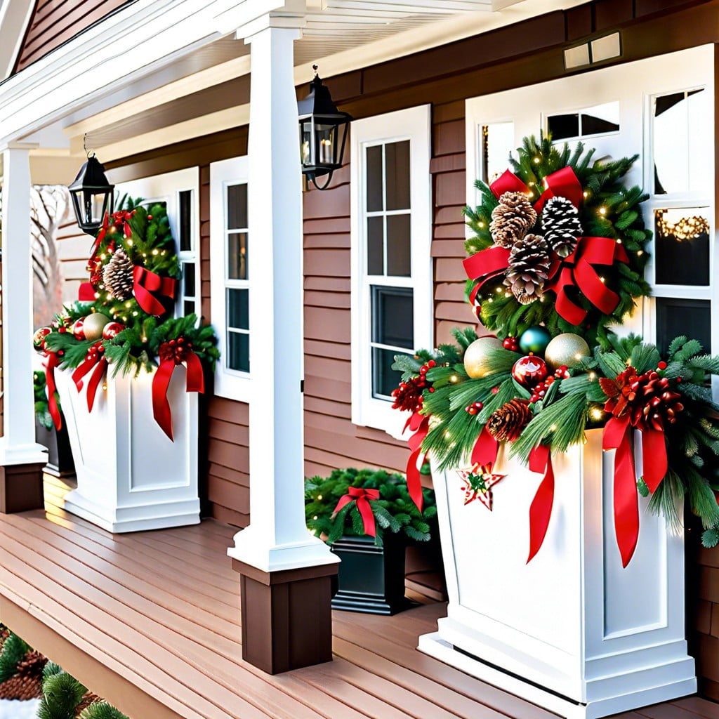festive window planter boxes