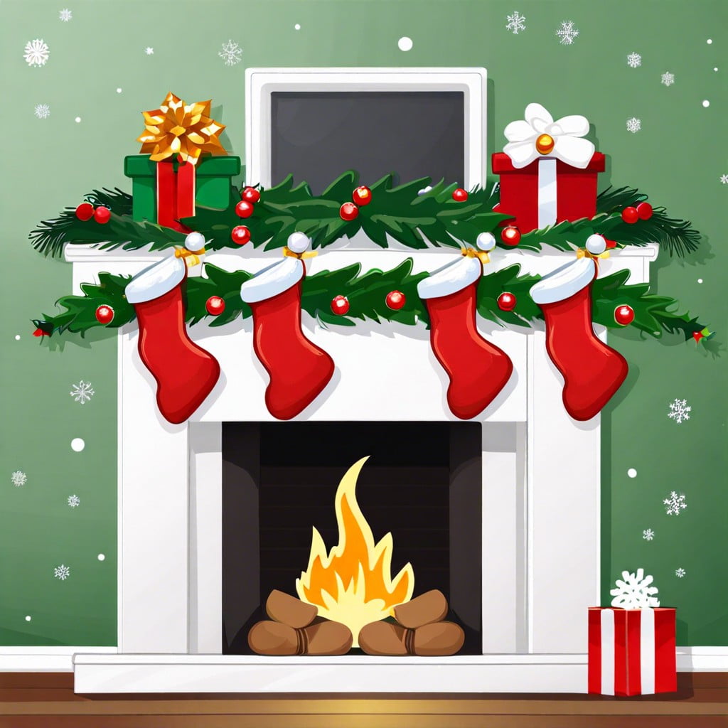 fireplace with stockings