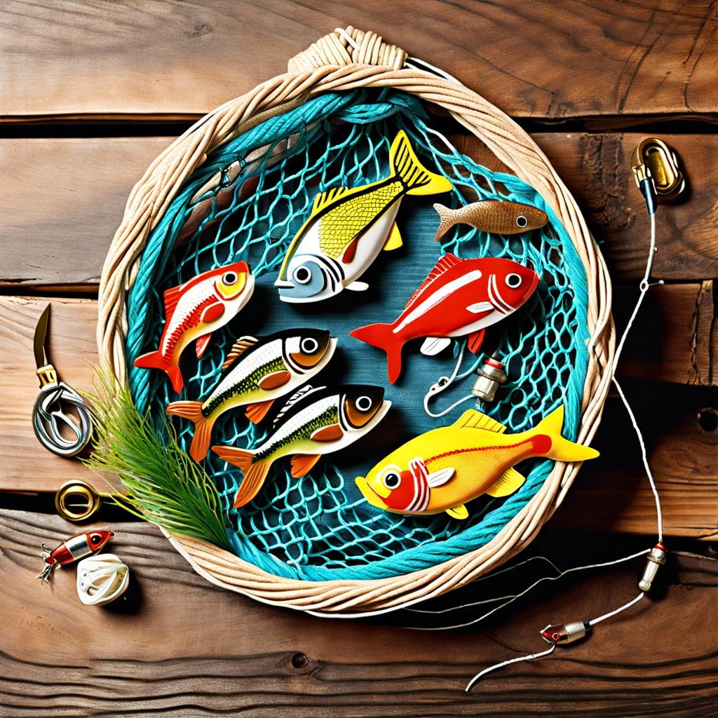 fishing net and lure decor