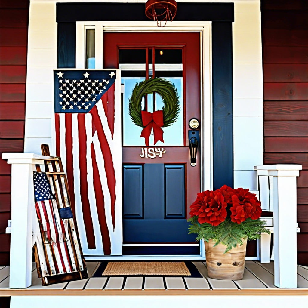 flag painted pallets for porch decor
