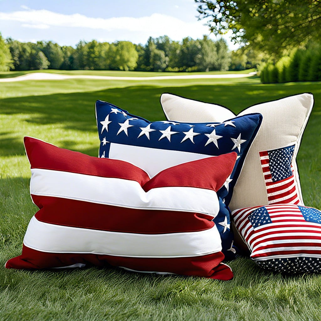 flag themed pillows and throws