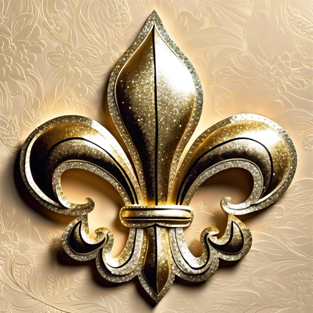 fleur de lis wall art from glitter paper