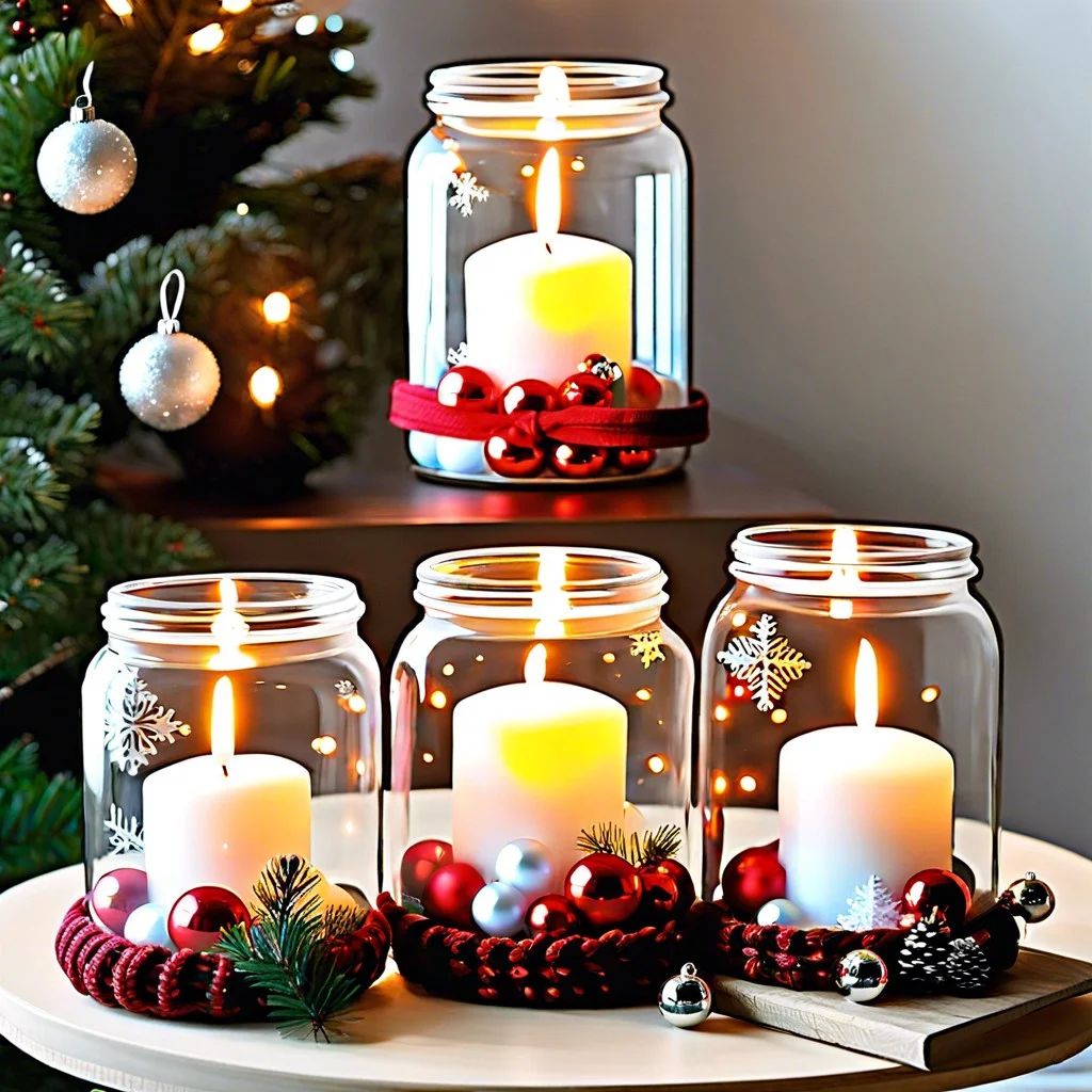 floating candle holiday jars