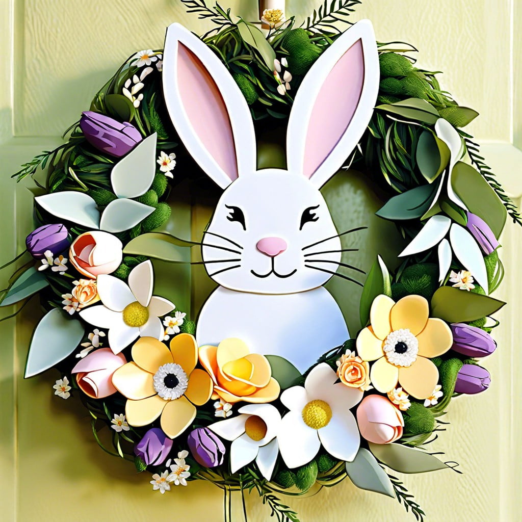 floral bunny wreath