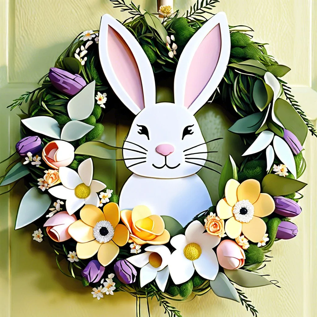 floral bunny wreath