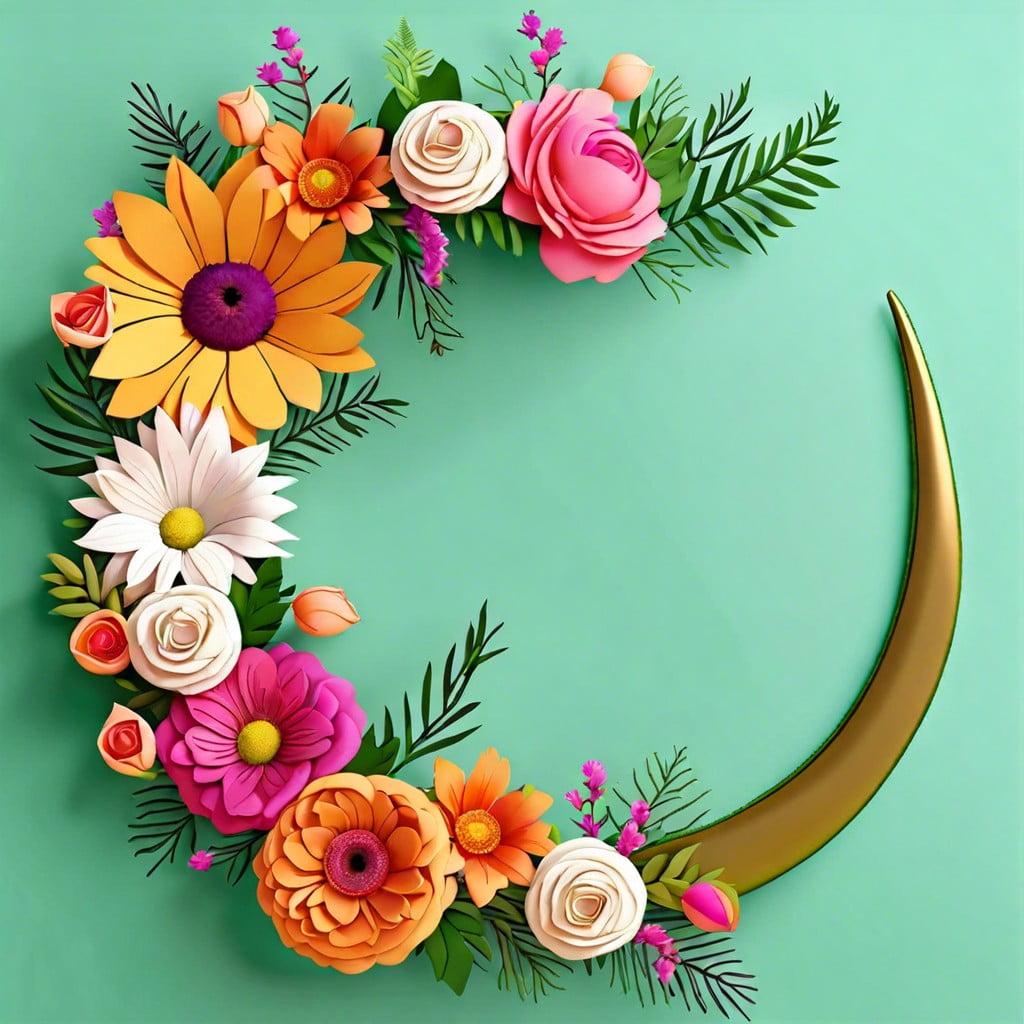 floral crescent wreaths