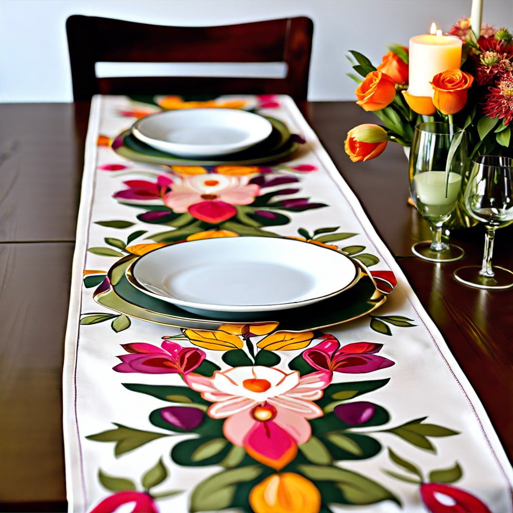 floral table runners