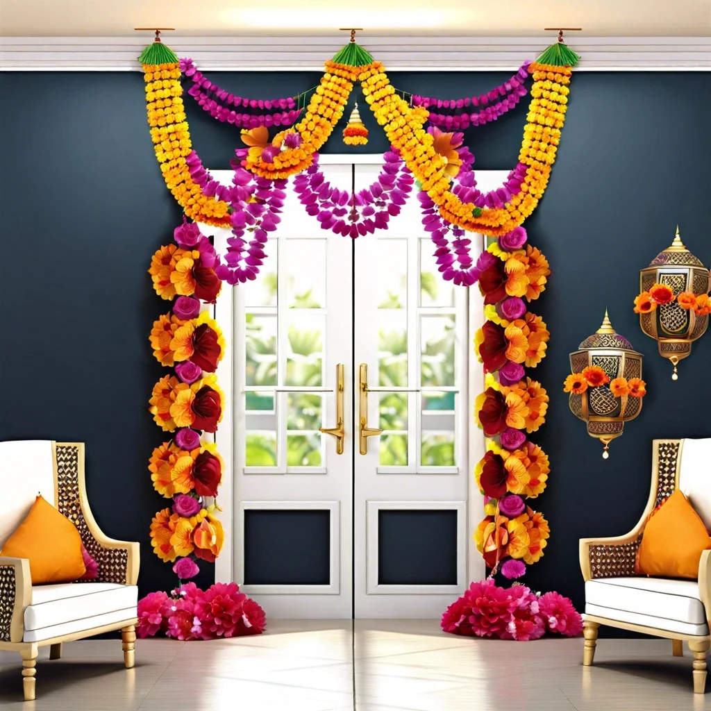floral torans above door frames