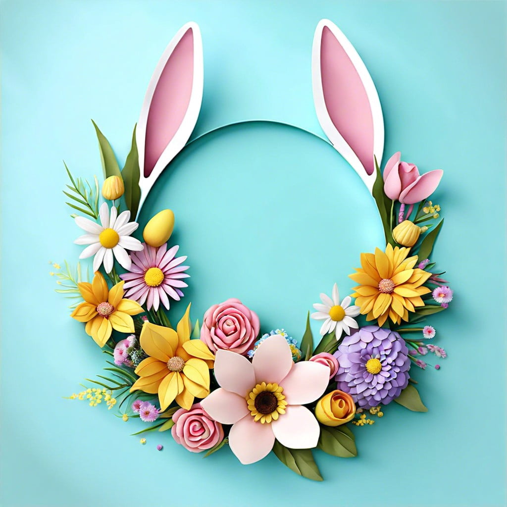 flower adorned bunny ears