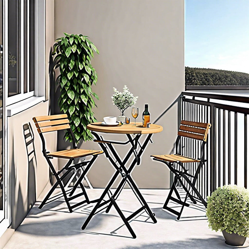 folding bistro set for small spaces