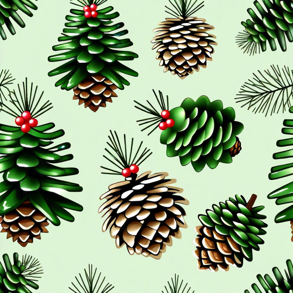 forest green pinecone ornaments