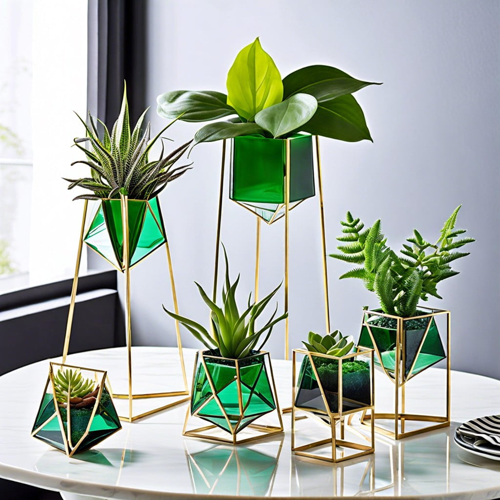 geometric glass planters
