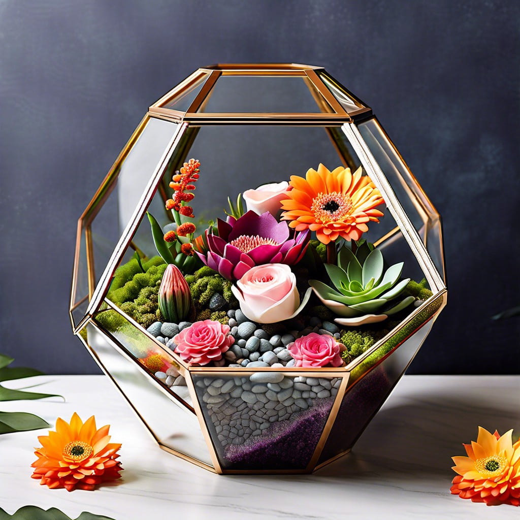 geometric terrarium florals