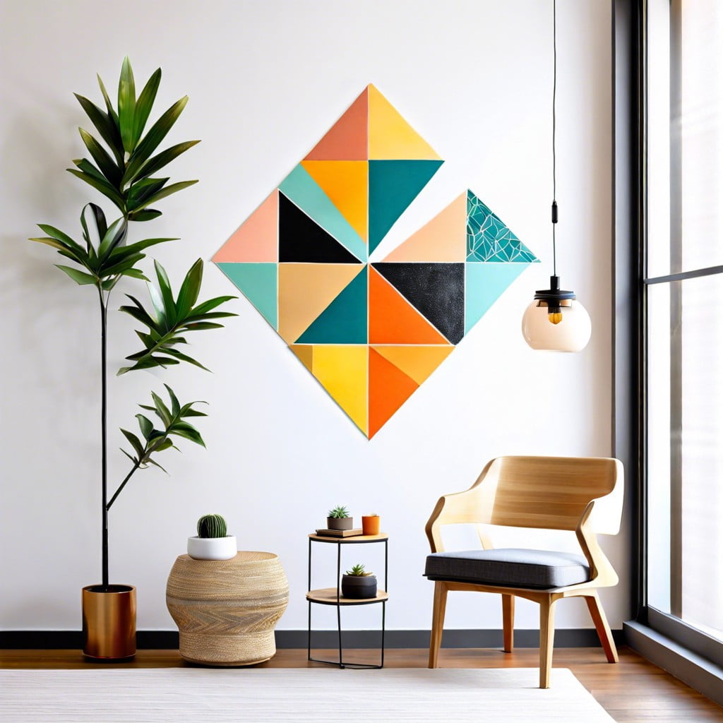 geometric washi tape wall art