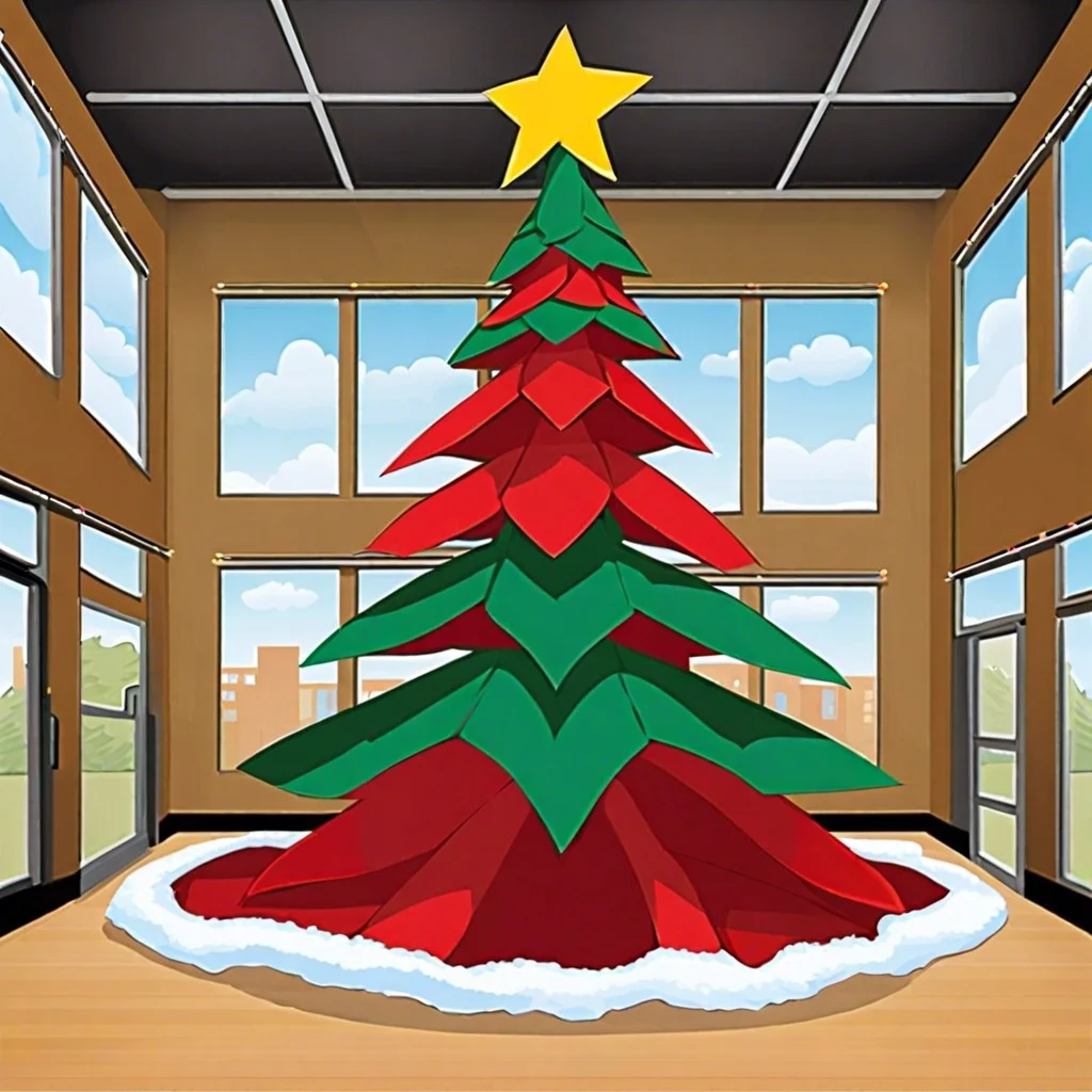 giant construction paper tree with each students artwork