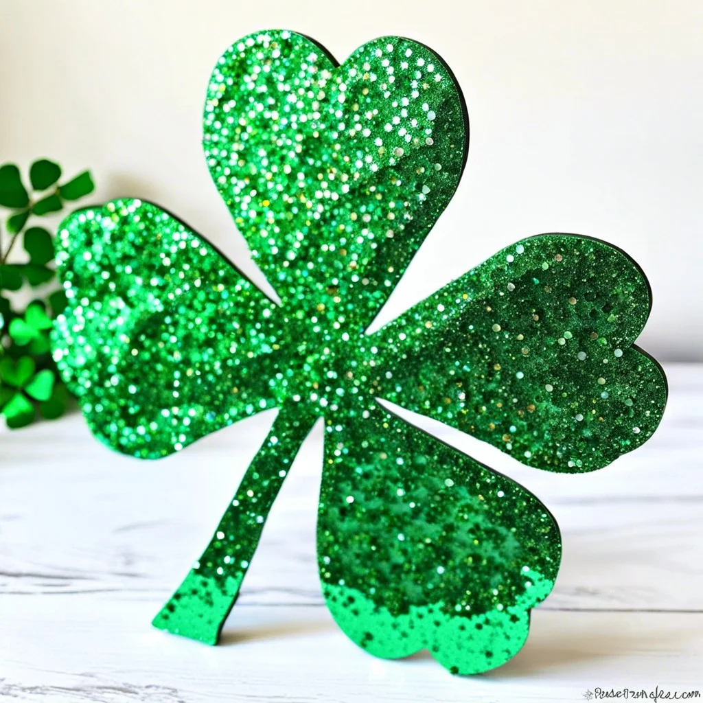 glittered shamrock wall art