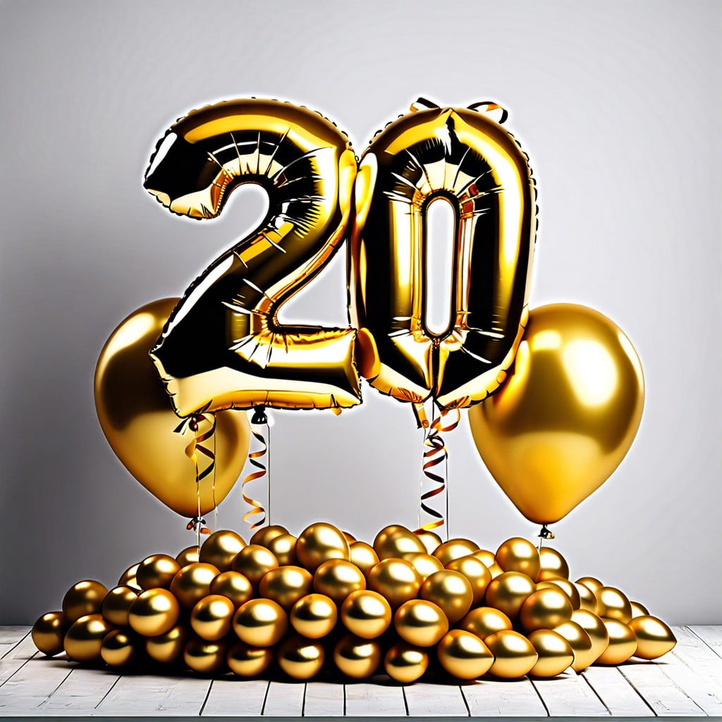 golden balloons with 21 number