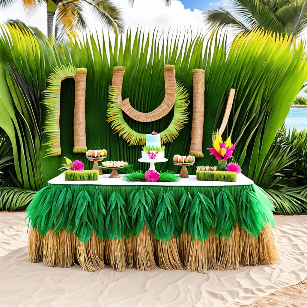 grass table skirts